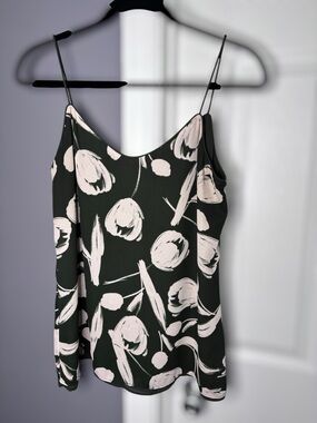 Lord & Taylor Olive Green Floral Camisole Tank Size Small
